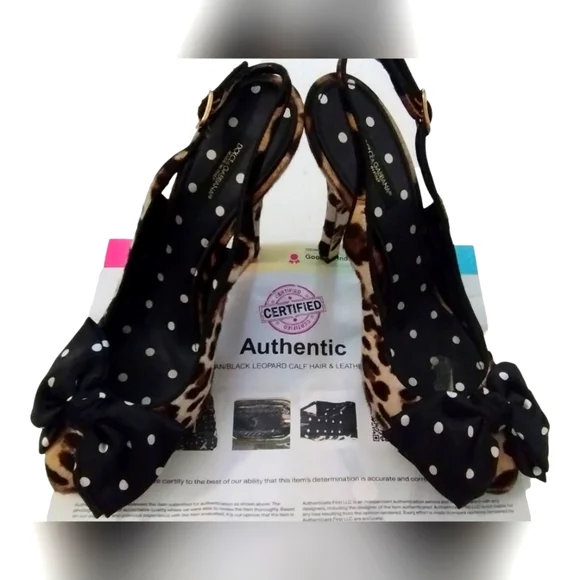 Dolce & Gabbana Polka Dot Leopard Slingback Heels Pumps 40 - Picture 3 of 9